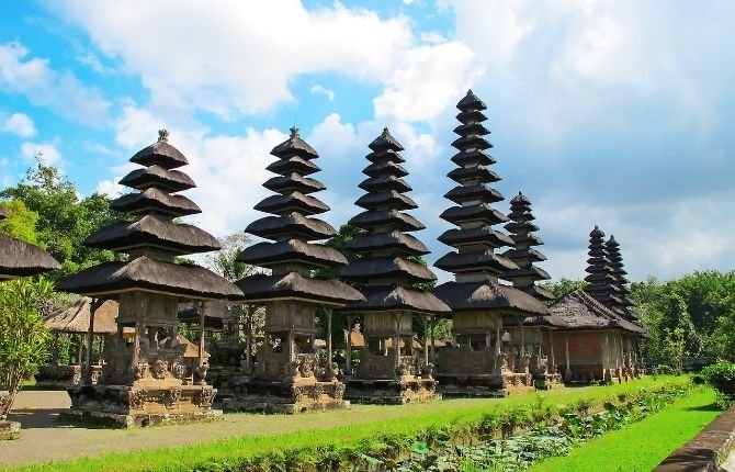 Pura Taman Ayun royal temple meru towers on Tanah Lot tour Bali